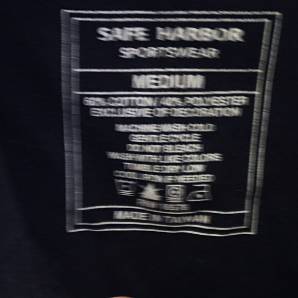 BLACK PIQUE POLO M Safe Harbor Classic Neutral Basic Office Work Golf Tennis - Picture 4 of 7